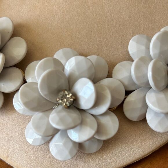 J. Crew White Floral Necklace with Gold Chain - Picture 2 of 5